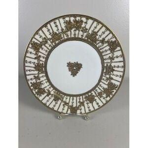 Antique Nippon Hand Painted Decorative Plate Gold Trim Floral Design Collectible
